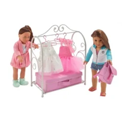 Badger Basket Scrollwork Metal Doll Armoire With Storage Dresses And Accessories - White/Pink -Best Toy Store GUEST 0014fad7 2841 4f74 9b1b c42aa30ece85