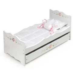 Badger Basket White Rose Doll Bed With Trundle -Best Toy Store GUEST 04f2adbf 0cd2 4e7c af51 2a9d45ef96bd