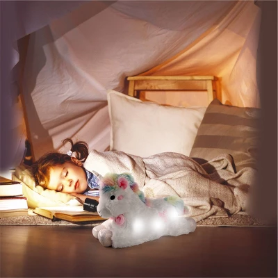 FAO Schwarz Glow Brights Toy Plush LED With Sound White Unicorn 15" Stuffed Animal 6 FAO Schwarz Glow Brights Toy Plush LED With Sound White Unicorn 15" Stuffed Animal - Image 4