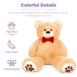 Best Choice Products 38in Giant Soft Plush Teddy Bear Stuffed Animal Toy W/ Bow Tie, Footprints -Best Toy Store GUEST 064bc590 f67d 4ce0 a208 d9cf3365565a