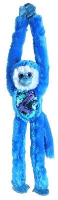 Wild Republic Sequin Hanging Monkey Blue Stuffed Animal, 22 Inches