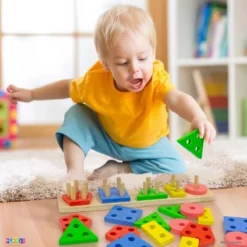 Shape Sorter Color Wooden Bard - Kids Early Learning Toddler Shape Sorter Toys Stack And Sort - 20 Pieces Geometric Board Puzzle - Play22Usa -Best Toy Store GUEST 0d973ac0 625d 4bc5 9e01 288ececcc3f9