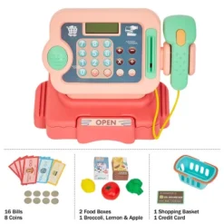 Toy Time Pretend Play Grocery Store Cash Register 30-Piece Playset - Pink -Best Toy Store GUEST 0f9df639 e575 47ad 84a2 a0bd8452c74f