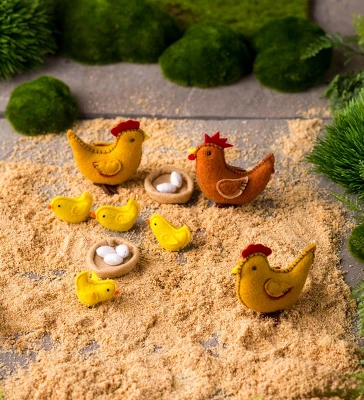 Magic Cabin - Wooden Chicken Coop And Felt Chickens Play Set Special For Kids 10 Magic Cabin - Wooden Chicken Coop And Felt Chickens Play Set Special For Kids - Image 8