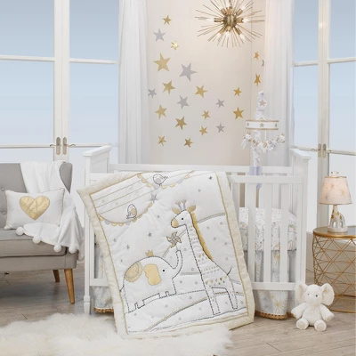 Lambs & Ivy Signature Jamboree Plush Elephant - Marshmallow - Gray, Gold, White 5 Lambs & Ivy Signature Jamboree Plush Elephant - Marshmallow - Gray, Gold, White - Image 3