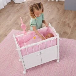 Badger Basket Cabinet Doll Crib With Gingham Bedding And Free Personalization Kit - White/Pink -Best Toy Store GUEST 22506619 45e2 46bc a47c 03b52ce002a0