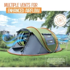 Camping Tent - 4-Person Easy Pop Up Tent With 2 Doors - UPF50+ Waterproof Instant Tent - Lightweight & Portable Family Tents Maple99 -Best Toy Store GUEST 27d6a91c 2969 4d84 a20a b913ab85e61a