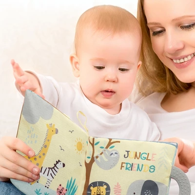 Lambs & Ivy Jungle Friends Developmental Soft Book & Elephant Plush Toy Gift Set 6 Lambs & Ivy Jungle Friends Developmental Soft Book & Elephant Plush Toy Gift Set - Image 4