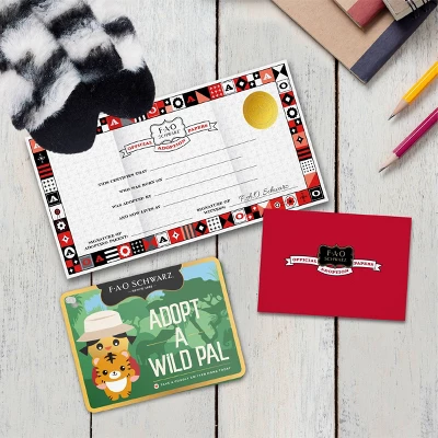 FAO Schwarz 15" Adopt A Wild Pal Zebra Toy Plush 4 FAO Schwarz 15" Adopt A Wild Pal Zebra Toy Plush - Image 2