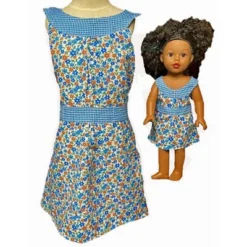 Size 10 Matching Girl And Doll Blue Flower Sundress
