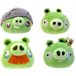 Commonwealth Toys Angry Birds 8" Plush Assortment: Set Of 4 Pigs