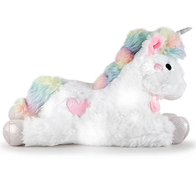 FAO Schwarz Glow Brights Toy Plush LED With Sound White Unicorn 15" Stuffed Animal 9 FAO Schwarz Glow Brights Toy Plush LED With Sound White Unicorn 15" Stuffed Animal - Image 7