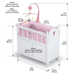 Badger Basket Cabinet Doll Crib With Gingham Bedding And Free Personalization Kit - White/Pink -Best Toy Store GUEST 38d05b4c 72f5 427f 8dd7 df429d55c13c