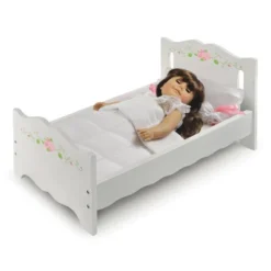 Badger Basket Doll Bed With Bedding And Free Personalization Kit - White Rose -Best Toy Store GUEST 405d7b1c f12d 43d7 a92b 29b12cfe226f