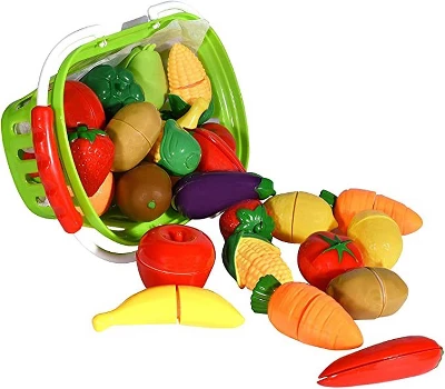 Playkidz 32 Piece Fruit And Vegetable Toy Basket. 5 Playkidz 32 Piece Fruit And Vegetable Toy Basket. - Image 3
