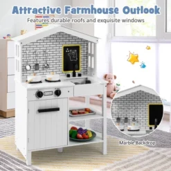 Costway Kids Farmhouse Kitchen Play Set Wooden Pretend Toy With Storage & Accessories -Best Toy Store GUEST 4139e4da 623e 4824 a0b6 76c34e8a9485