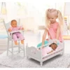 English Country Doll High Chair And Bed Set With Chevron Bedding - White/Pink -Best Toy Store GUEST 4271c62a 6a19 4790 b163 ee22ff1625e7