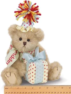 Bearington Happy Birthday Plush Suffed Animal Teddy Bear, 10"