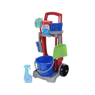 Theo Klein Kid's Cleaning Trolley With Miele Toy Vacuum Pretend Set With Large Broom, Mop, Bucket, Dustpan, Soapbox, And More For Ages 3 And Up, Red 3 Theo Klein Kid's Cleaning Trolley With Miele Toy Vacuum Pretend Set With Large Broom, Mop, Bucket, Dustpan, Soapbox, And More For Ages 3 And Up, Red