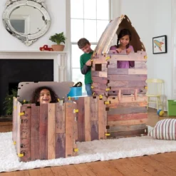 Hearthsong 32-Panel Cabin Style Fantasy Fort Indoor Fort Building Kit With Hook And Loop Connectors -Best Toy Store GUEST 51bb7008 5c3d 4b74 a32e 7fecf4481b28