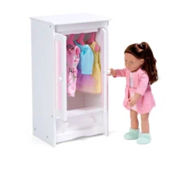 Badger Basket Doll Armoire W/ Hangers - White/Pink -Best Toy Store GUEST 52a7027a 0810 4fb7 83b3 03bdc2542974