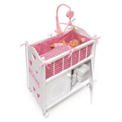 Badger Basket Cabinet Doll Crib With Chevron Bedding And Free Personalization Kit - White/Pink -Best Toy Store GUEST 5618c839 b55d 44a4 95bc aedf254be5f2