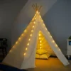 HearthSong 7Õ Cotton Canvas And Wooden Pole Indoor/Outdoor Family Tent With 7Õ Battery-Operated Tent Lights -Best Toy Store GUEST 580e2ce2 761a 4663 a374 278d682b6b2a