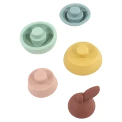 Hudson Baby Infant And Toddler Silicone Stacking Toy, Pear, One Size