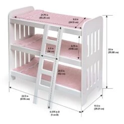 Badger Basket Triple Doll Bunk Bed With Ladder, Bedding, And Free Personalization Kit - Pink Gingham -Best Toy Store GUEST 5d9dcef6 5586 466a a29e 2b97e71fa2c4