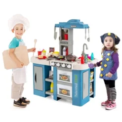Costway Large Plastic Play Kitchen Set W/ 67 Pcs Cooking Accessories Food &Realistic Lights & Sounds -Best Toy Store GUEST 666e829e 2452 4b69 9011 664fa91388d4