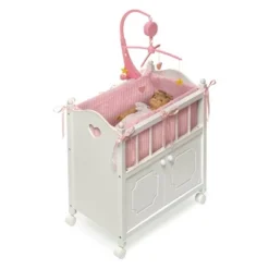 Badger Basket Cabinet Doll Crib With Gingham Bedding And Free Personalization Kit - White/Pink -Best Toy Store GUEST 66d8db5e 4f1b 44ba bfd7 ee77c95876b6