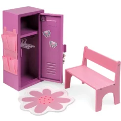 Badger Basket School Style Single Doll Locker Set With Bench, Rug And Accessories - Purple/Pink -Best Toy Store GUEST 690e3696 6824 44c3 ab1f 744bd3bc1cf4