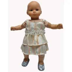 Doll Clothes Superstore Size 7 Matching Girl And Doll Cream Stripe Ruffle Dresses -Best Toy Store GUEST 691ffecf 83b6 433d bf7e 5490900b2721