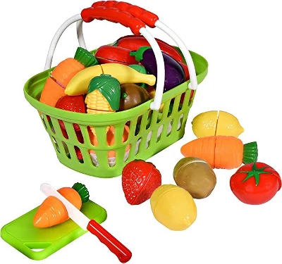Playkidz 32 Piece Fruit And Vegetable Toy Basket. 6 Playkidz 32 Piece Fruit And Vegetable Toy Basket. - Image 4