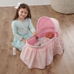 Badger Basket Folding Doll Cradle With Rosebud Fabric -Best Toy Store GUEST 6b49a091 4cd1 42e0 a5ca 06a9b2cc4a7a