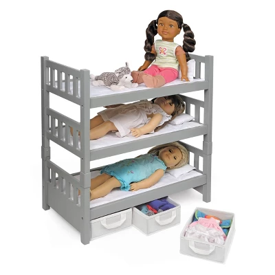 Badger Basket 1-2-3 Convertible Doll Bunk Bed With Baskets And Free Personalization Kit - Executive Gray 8 Badger Basket 1-2-3 Convertible Doll Bunk Bed With Baskets And Free Personalization Kit - Executive Gray - Image 6