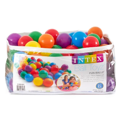 Intex Small Plastic Multi-Colored Fun Ballz For Indoor And Outdoor Ball Pits Or Splash Pools With Storage Carrying Bag, (100 Pack) 5 Intex Small Plastic Multi-Colored Fun Ballz For Indoor And Outdoor Ball Pits Or Splash Pools With Storage Carrying Bag, (100 Pack) - Image 3