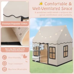 Costway Kids Play Castle Tent Large Playhouse Toys Gifts W/ Star Lights Washable Mat -Best Toy Store GUEST 76f4577f fa47 4e60 b8ec c2e3b9ff3b8e