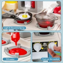 Costway Large Plastic Play Kitchen Set W/ 67 Pcs Cooking Accessories Food &Realistic Lights & Sounds -Best Toy Store GUEST 789d2b1c d7e4 43d6 837f 033a23906170