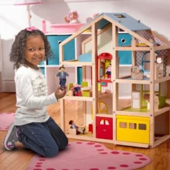 Melissa & Doug Hi-Rise Wooden Dollhouse With Furniture, Garage And Working Elevator -Best Toy Store GUEST 7a0d0362 ba92 4fea 8d7d cedafeea745f