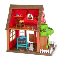 Li'l Woodzeez Toy School With Miniature Figurine 8pc - Woodland Schoolhouse Playset