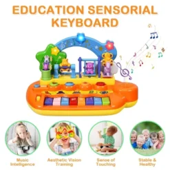 Costway Kids Rainbow Piano Keyboard 8 Keys Music Toy Gift W/ Animal Playground LED Light -Best Toy Store GUEST 7e35ccb0 5930 4410 988e 31327028710f