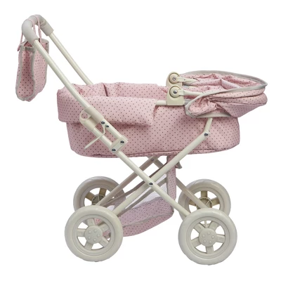 Olivia's Little World - Polka Dots Princess Baby Doll Deluxe Stroller - Pink & Gray 6 Olivia's Little World - Polka Dots Princess Baby Doll Deluxe Stroller - Pink & Gray - Image 4