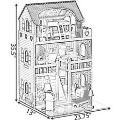 ShpilMaster Wooden Doll House With Toys And Furniture Accessories With LED Light For Ages 3+ 14 ShpilMaster Wooden Doll House With Toys And Furniture Accessories With LED Light For Ages 3+ -Best Toy Store GUEST 80db19f0 0889 4bd2 a30c b6c9407ac1db