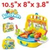 Insten 24 Piece Portable Kids Kitchen Cooking Set, Play Food, 10.5 X 8 X 8 In