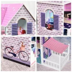 Qaba Kids Wooden Multi-Level Dream House Villa Kit With Furniture And Accessories -Best Toy Store GUEST 8ca9e1c5 88f4 42c3 9fb0 00eefbe12d0e