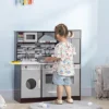 Qaba Wooden Play Kitchen With Lights Sounds, Kids Kitchen Playset With Washing Machine, Water Dispenser, Microwave, Range Hood, Refrigerator -Best Toy Store GUEST 8e77ceee e6b0 4343 840b 641a06d2fda2