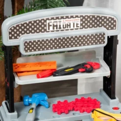Qaba Kids Workbench 79-Piece Construction Playset Toy With Battery-Powered Drill, Hammer, Saw, Storage Tray For Ages 3+, Black And Gray -Best Toy Store GUEST 90fbcb4b c395 479a b50a 0ca016115934