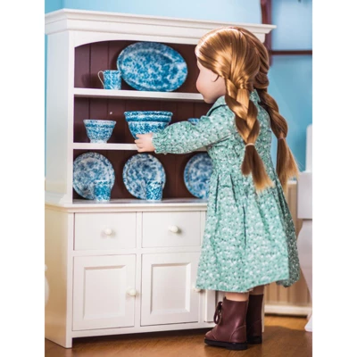 The Queen's Treasures 18 Inch Doll Wooden Farmhouse Cupboard Dish Hutch 3 The Queen's Treasures 18 Inch Doll Wooden Farmhouse Cupboard Dish Hutch