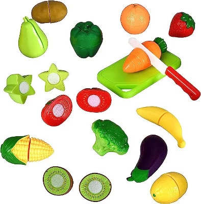 Playkidz 32 Piece Fruit And Vegetable Toy Basket. 4 Playkidz 32 Piece Fruit And Vegetable Toy Basket. - Image 2